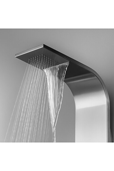 Metaform Shower panel with hydromassage and waterfall NIAGARA, INOX, 4 functions