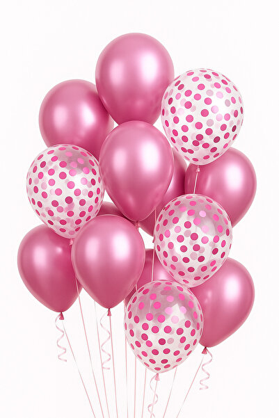 Parti dolabı بالون شفاف مع قصاصات وردية ميتاليك مجموعة بالونات وردية 20 قطعة