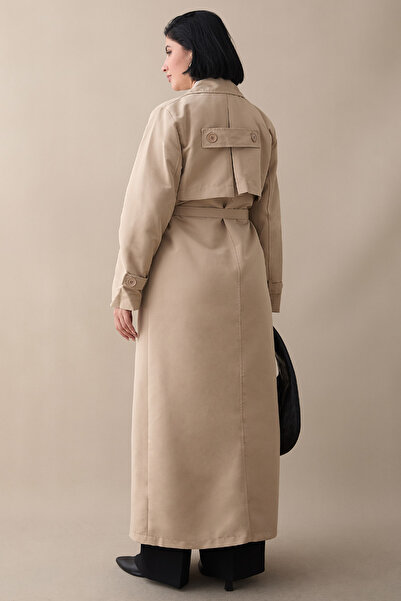 InStyle Λεπτομέρεια καλύμματος Πέτρινη καμπαρντίνα με μακριά γραμμή