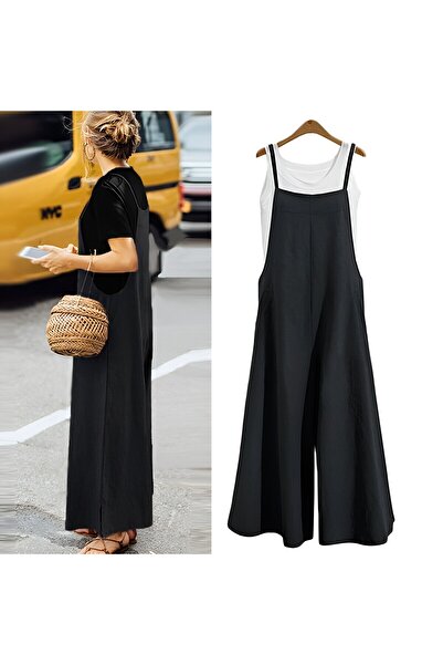 Barbora Casual Strap Loose Cut Summer Women's Linen Jumpsuit