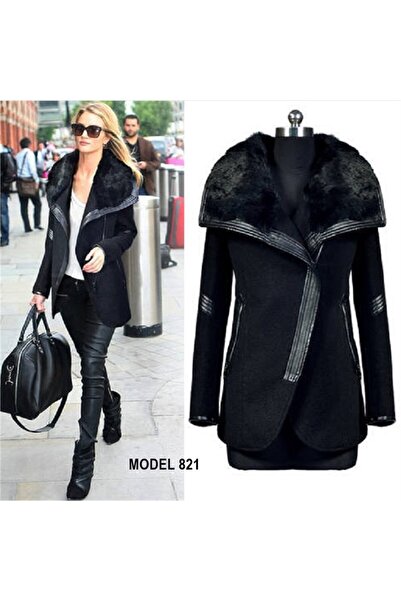 Barbora Neformální zimní dámský kabát s kašmírovým límcem