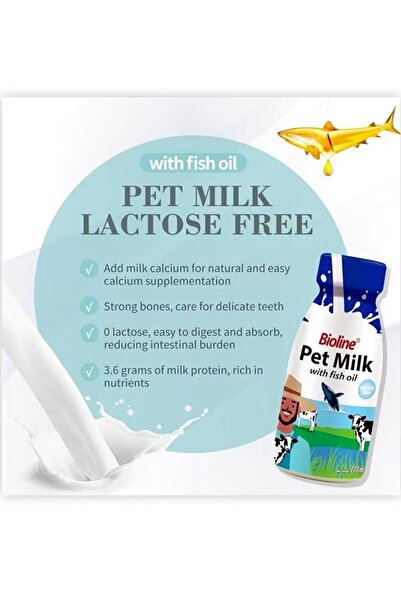 Bioline Pet Milk With Fish Oil For Cats And Dogs - 220 ML
