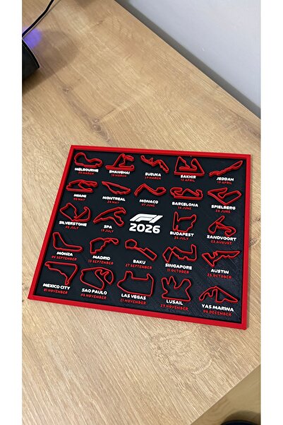 BasLab3D F1 2026 Grand Prix Ayakları 3D Tasarım Duvar Süslemeli 15×17 cm