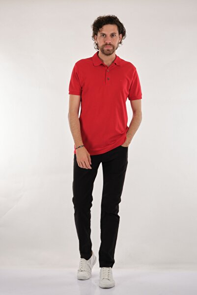 Nehir Мінімалістична чоловіча футболка з коротким рукавом і поло-комірцем