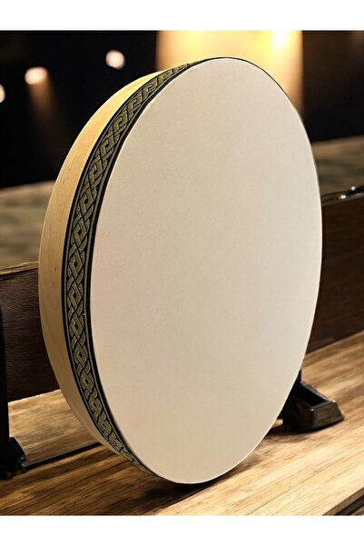 Akmen Müzik Aletleri AKORTLU KUMLU İTHAL DERİ BENDİR 40CM AĞAÇ KASNAK