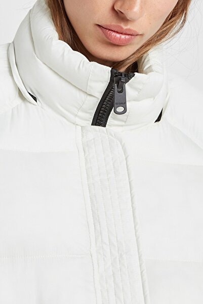 Desigual Geaca Bergen cu umplutura puf si gluga detasabila, Alb