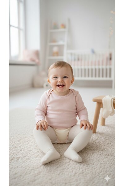 Smartness Kız Bebek Ekru Külotlu Çorap 12-18 Ay Mevsimlik 2’li