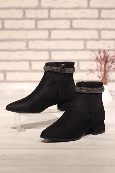 DERİ KABUSU Women's Ankle Boots with Stone Detail 225