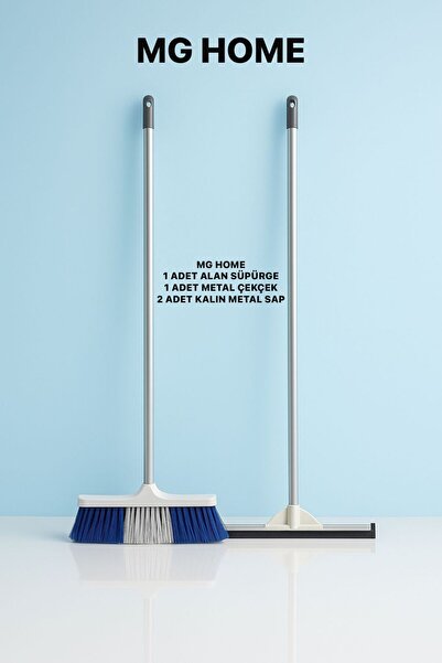 MG HOME TOPLAM 4 PARÇA Meydan Fırça Takımı + Metal Çekpas Takımı Temizlik Seti KURUMSAL TEMİZLİK KALİTELİ