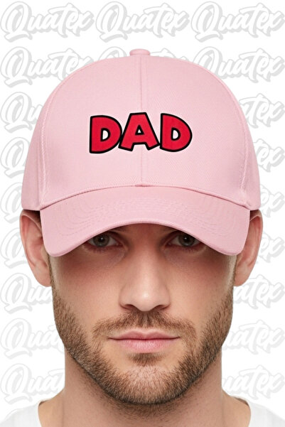 QUATEX Καπέλο με κέντημα Dad – Μοντέλο Unisex ροζ 100% βαμβακερό Gabardine