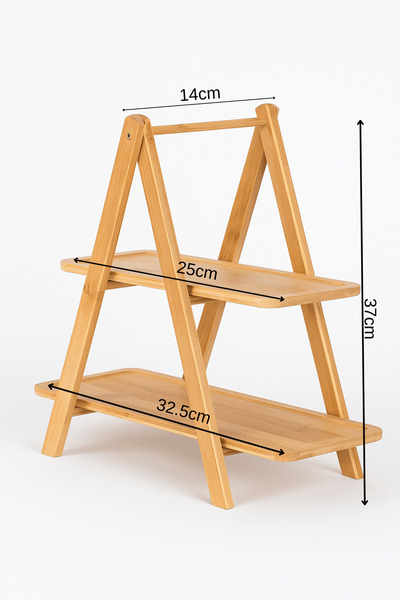 ERKUGO حامل توابل مستطيل من طبقتين من الخيزران - منظم ومنظم