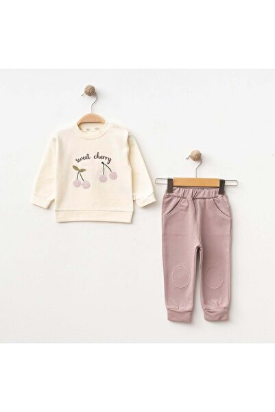 Necix's طقم علوي وسفلي مطرز بخيطين من الكرز باللون الأرجواني