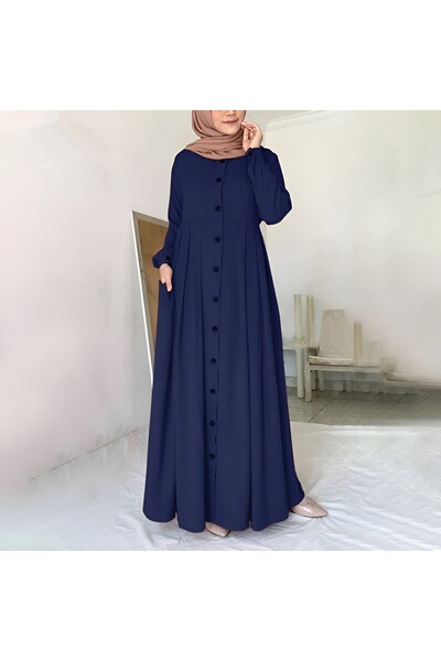 Toridas Günlük Keten Yazlık Tam Boy Tesettür Kadın Elbise