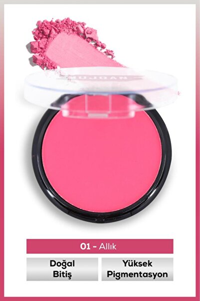 MUJGAN Tekli Yüksek Pigmentasyonlu Mat Toz Allık No:1