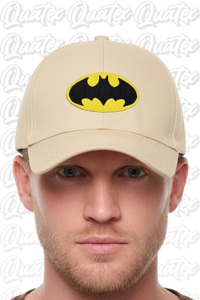 QUATEX Капелюх з вишивкою Batman – кремовий, 100% бавовна, габардин, унісекс