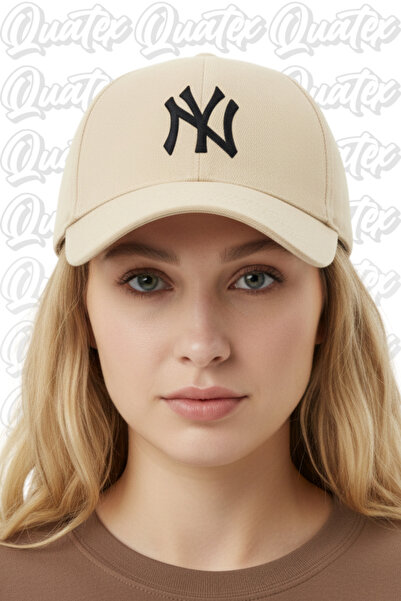 QUATEX Ny New York Вишита шапка – Крем 100% бавовна габардин, унісекс модель