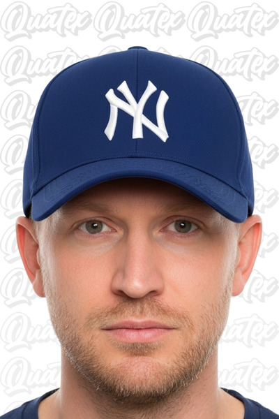 QUATEX Ny New York Вишита шапка – Синя 100% бавовна габардин Unisex модель