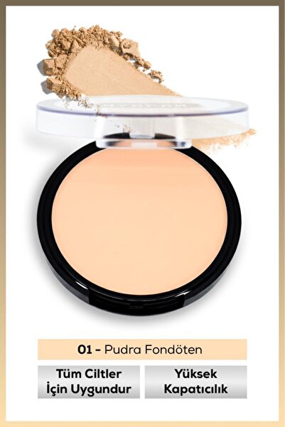 MUJGAN Tekli Oval Yüksek Kapatıcılı Pudra Fondöten No:1