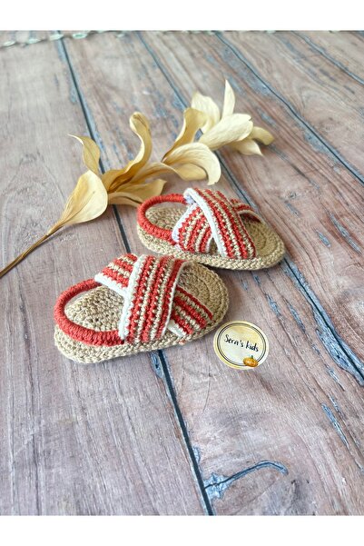 seraskids El Yapımı Örgüi Renkli Çapraz Bantlı Lastikli Erkek Bebek Sandalet ...