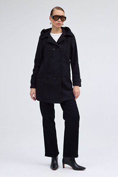 Toridas Palton din cașmir cu nasturi mari și detaliu la guler