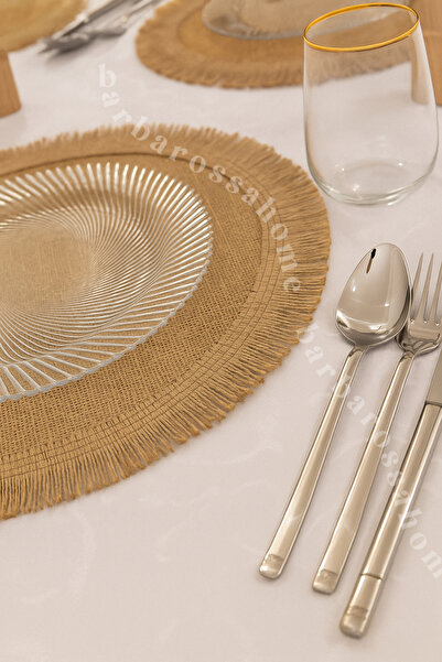 BARBAROSSA HOME New Design Bohemian American Serving Platter, Decorative Serving Tray, Light Brown, with Mdf Base