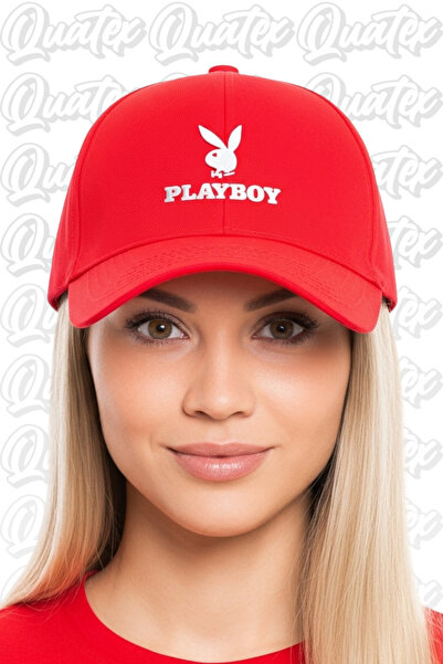 QUATEX Pălărie Brodată Playboy – Roșu 100% Bumbac Gabardină Model Unisex
