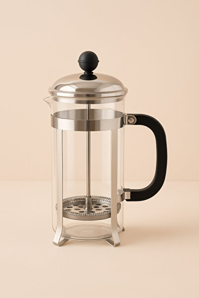 Pukka Cam Metal French Press 350ml 1 Adet Paslanmaz Çelik El Yakmaz Kulp Çay Kahve Demliği
