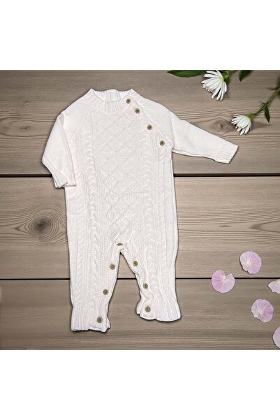 RYZE ÇOCUK Yandan Buttoned Knit Detail Tricot Jumpsuit Pink