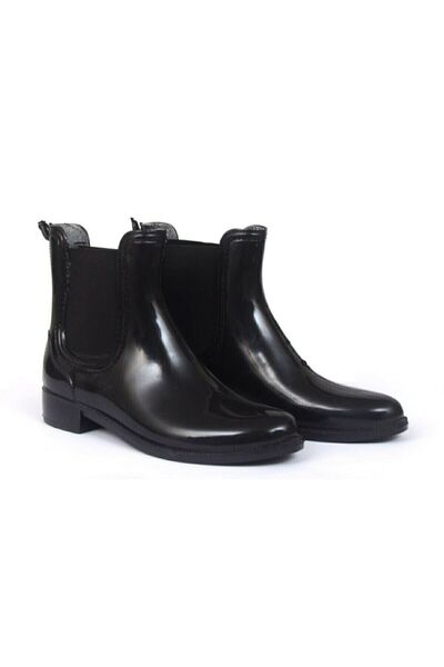 Deniz Terlik Siyah Kısa Yağmur Çizmesi | Kısa Yağmur Botu | Lastik Bot |