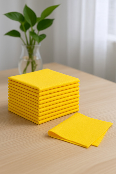 TOPALAKTİCARET 20 Pieces General Kitchen Cloth Yellow Cloth 38 X 40 cm Cleaning Cloth
