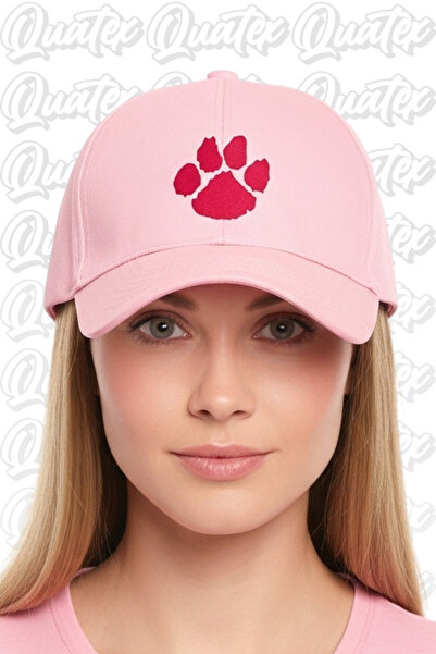 QUATEX Καπέλο με κέντημα ποδιών – Ροζ 100% βαμβακερό μοντέλο Unisex Gabardine