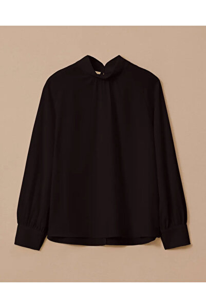 SEÇİL bluză cu guler înalt cu detaliu pliat