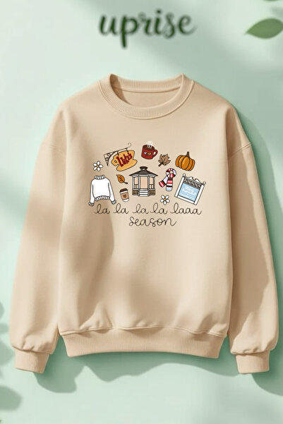 Vordevia Hanorac din bumbac cu cu imprimeu fire B guler rotund O supradimensionat din seria Gilmore Girls