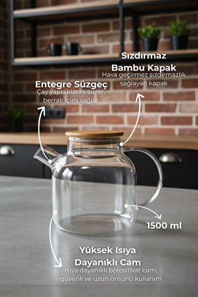 Bambum Taric Cam Demlik 1500ml