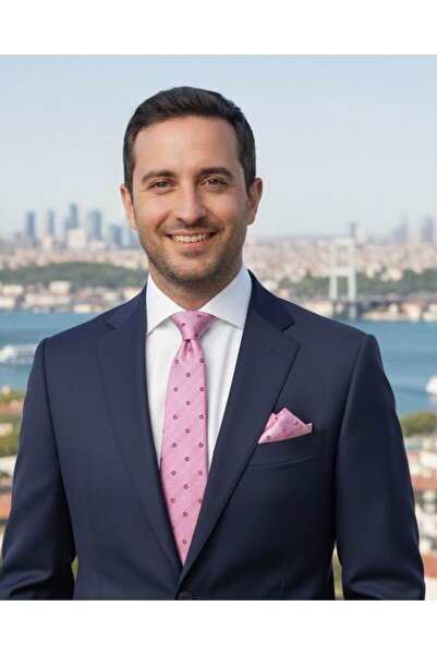 1001 Kravat Men's Gift Set with Pink Tie and Cufflinks with Handkerchief