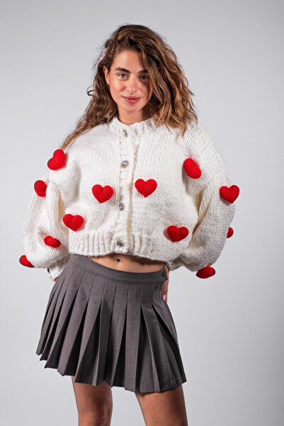 HEYAYS Love Hand Knitted Heart Cardigan