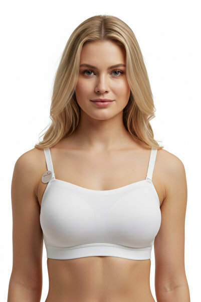 BUTİK1AVM Seamless Wire-Free Invisible Bra Removable Cup Adjustable Strap Non-Marking