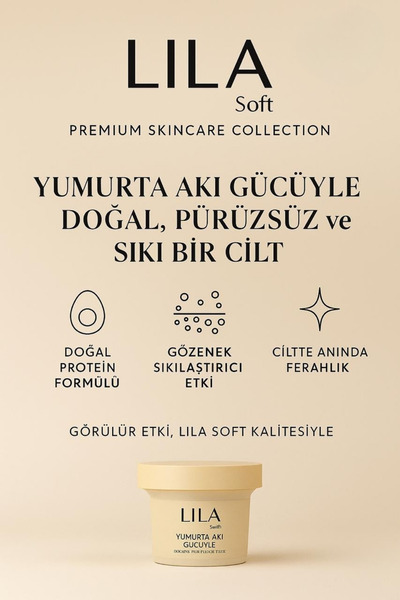 Lila Soft Egg White Mask Yumurta Akı Maskesi Leke , Siyah nokta Giderici Ve Gözenek Sıkılaştırıcı
