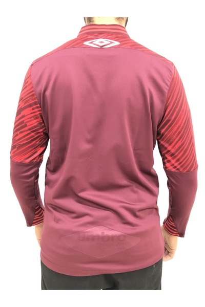 UMBRO TC-0211 Plus Camp Jacket Hooded Sweat Sweat Top Ανδρικό μπουφάν ΜΠΟΡΔΟ