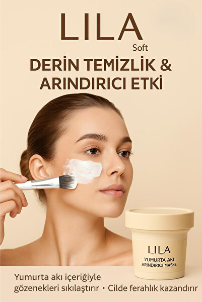 Lila Soft Egg White Mask Yumurta Akı Maskesi Leke , Siyah nokta Giderici Ve Gözenek Sıkılaştırıcı