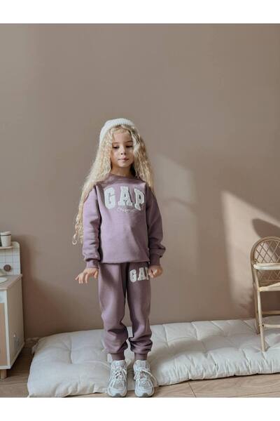 MİLAYS LİFE HOME COLLECTİON Κοριτσίστικο σετ χειμερινής φόρμας 3 κλωστών 100% βαμβακερό χοντρό βαμβακερό χρωματιστό