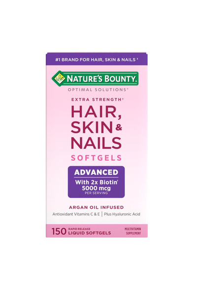 Natures Bountyy Hair, Skin & Nails, Argan-Infused Vitamin Supplement with Bio...