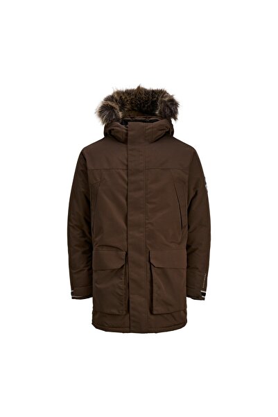 Jack & Jones Jack&Jones Brown Men's Coat with Hooded Pockets12241546