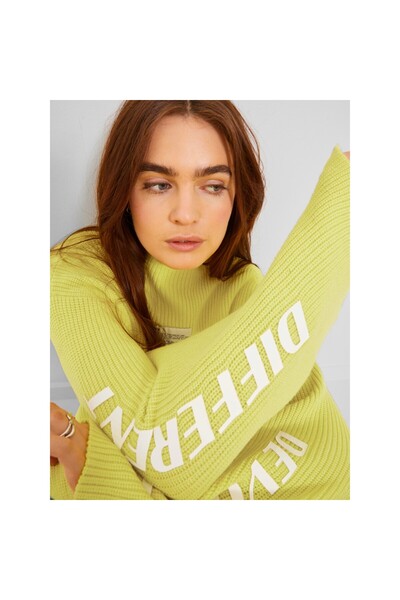 Jack & Jones Jack&jones Balıkçı Yaka Rahat Kesim Limon Kadın Kazak 12240720