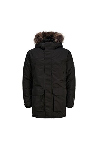 Jack & Jones Jack&Jones Hooded Black Men's Coat with Pockets 12241546