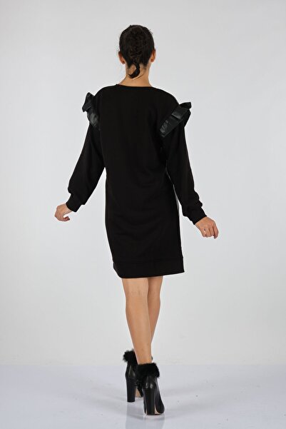 Unıquemode Унікальна модель мінімалістичного довгого шкіряного плаття з довгими рукавами - повсякденна елегантність