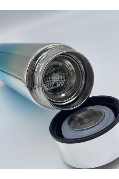 OGS Thermal mug with digital lid displaying temperature, stainless steel, 24-hour cold and 12-hour hot insulation, 500ml capacity, practical