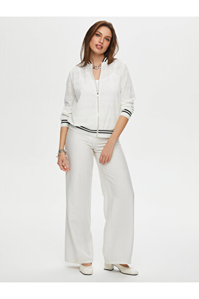 Faik Sönmez Τριχρωμη ζακέτα bomber με λεπτομέρεια ρίγας και κέντημα Faik Sönmez