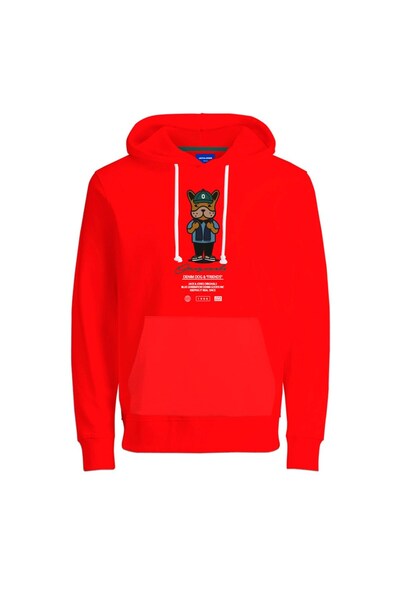 Jack & Jones Kapüşon Yaka Kırmızı Erkek Sweatshırt 12176722_JORDENIMDOG SWEAT...