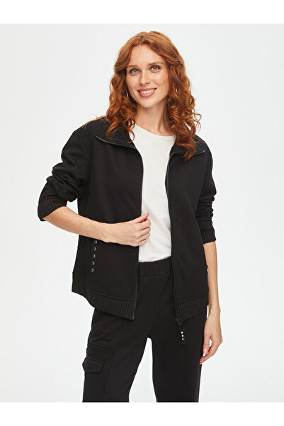 Faik Sönmez Kadın Jakarlı Trok Taş Detaylı Eşofman Üstü U69266